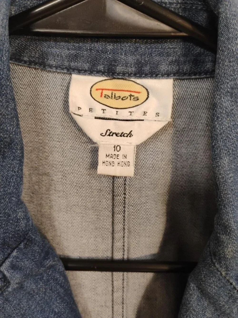 Talbots Petites Stretch Denim Blazer Jacket Size 10